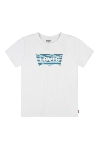 T-shirt en coton biologique - Blanc, rouge et bleu