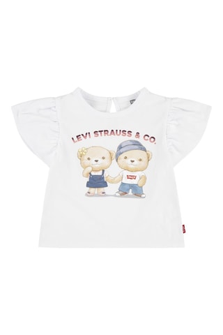 T-shirt - Blanc, beige, rouge et bleu