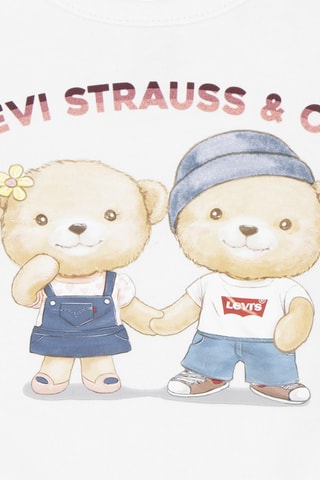 T-shirt - Blanc, beige, rouge et bleu