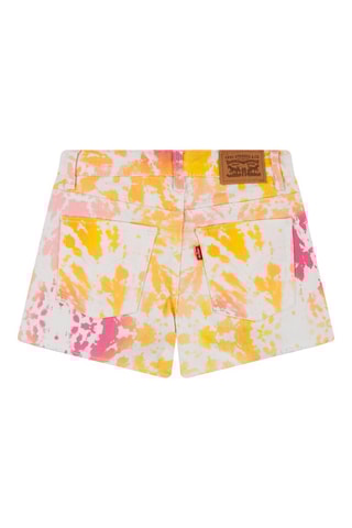 Short en jean tie and dye - Blanc et jaune