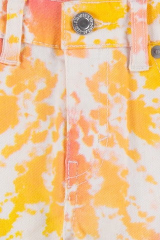 Short en jean tie and dye - Blanc et jaune