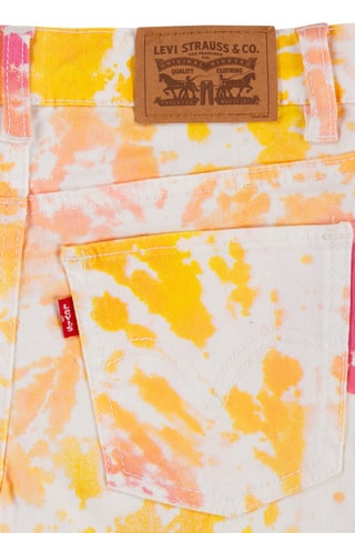 Short en jean tie and dye - Blanc et jaune