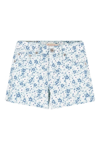 Short en jean - Blanc et bleu