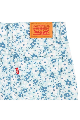 Short en jean - Blanc et bleu