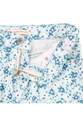 Short en jean - Blanc et bleu