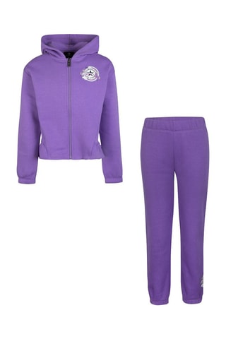 Sweat à capuche et jogging  - Blanc, noir et violet