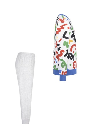 Sweat et pantalon - Gris, blanc et rouge