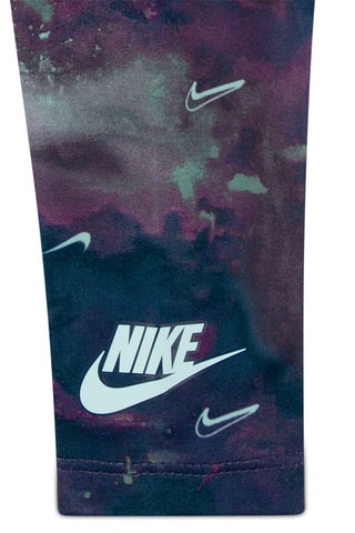 Sweat à capuche et legging tie and dye - Bleu pétrole et violet - Nike