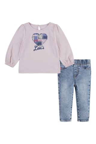 T-shirt et jean - Bleu et rose