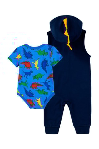 Combinaison à capuche et body - Bleu et jaune