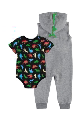 VISUEL FAUX DEMANDE FAITE AECO Body et combinaison à capuche - Noir et gris clair chiné