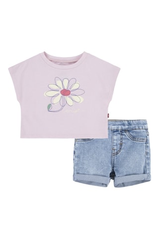 T-shirt et short en jean - Violet