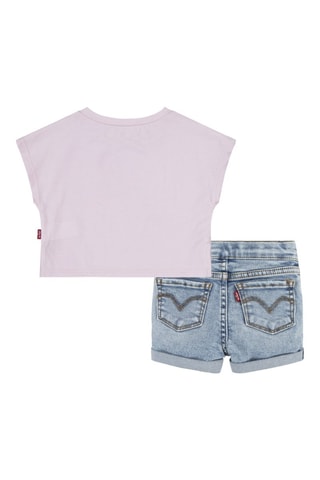 T-shirt et short en jean - Violet