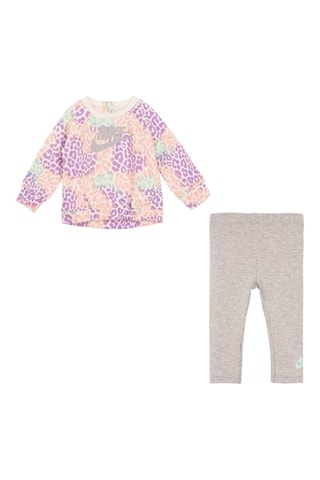 Sweat et legging Orange et gris clair chiné - Nike