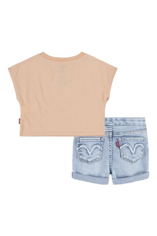 T-shirt et short en jean - Rouge et bleu