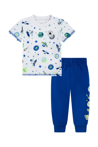 T-shirt et jogging - Blanc et bleu