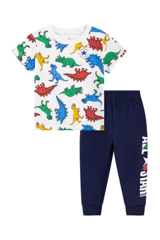 T-shirt et pantalon - Blanc et bleu marine