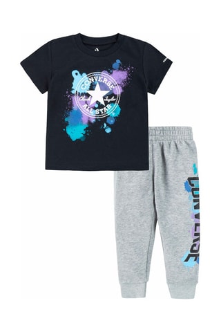 T-shirt et jogging - Noir et gris chiné