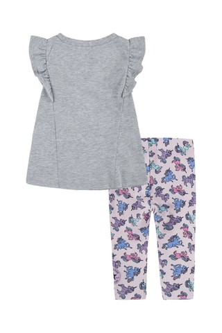 T-shirt et legging - Gris chiné et rose
