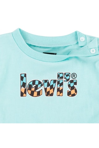 T-shirt et short en jean - Noir, bleu et orange