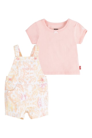 T-shirt et salopette tie and dye - Rose
