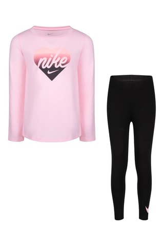 T-shirt et legging Rose et noir  - Nike