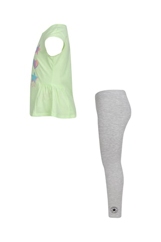 T-shirt et legging - Vert citron et gris chiné