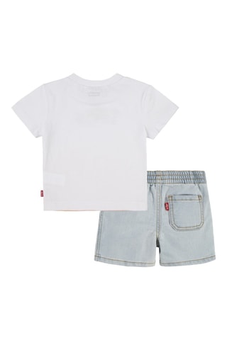 T-shirt et short en jean - Blanc et bleu
