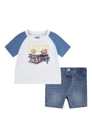 T-shirt et short en jean - Bleu