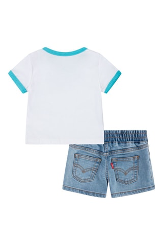 T-shirt et short en jean - Blanc et bleu