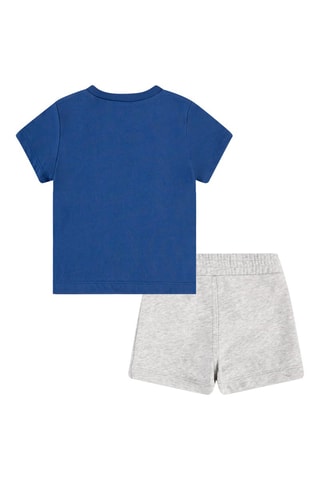 T-shirt et bermuda - Blanc, rouge, bleu et gris