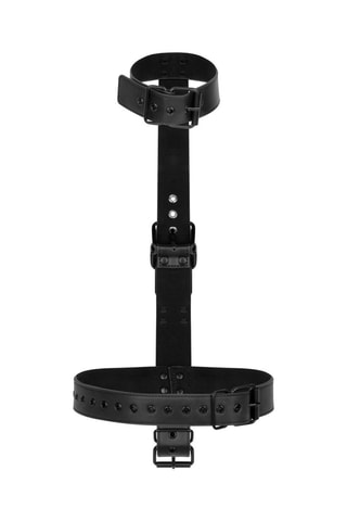 Ensemble de contention corporelle avec collier et menottes - Noir