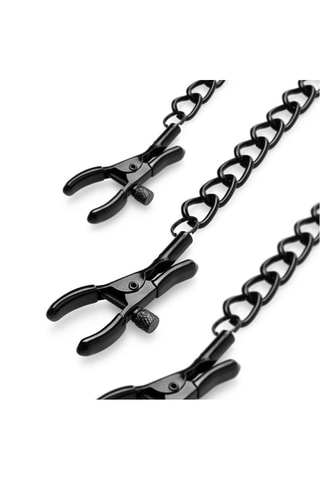 Pinces à tétons avec chaîne - Noir