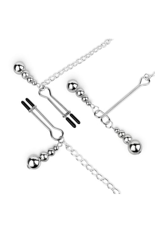Pince tétons avec chaînes - Argenté