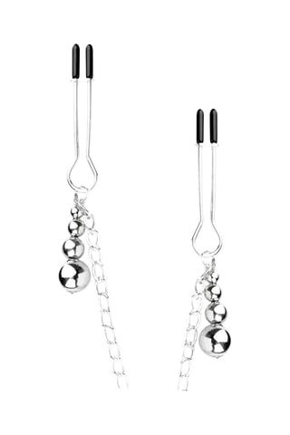 Pince tétons avec chaînes - Argenté