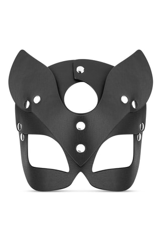 Masque de chat en cuir - Noir