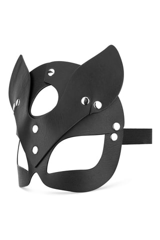 Masque de chat en cuir - Noir