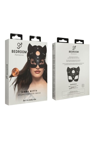 Masque de chat en cuir - Noir