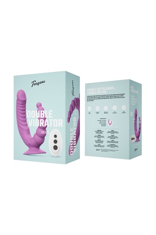 Vibromasseur double avec ventouse et télécommande - Violet