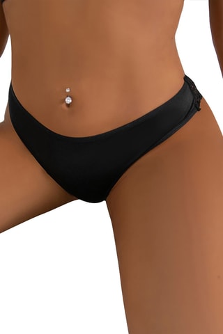 String Met Kant - Zwart