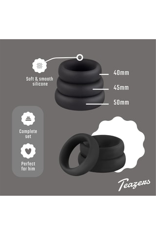 3 anneaux péniens - Noir