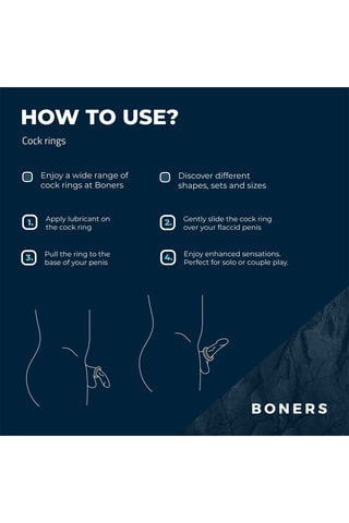 3 anneaux péniens - Bleu marine