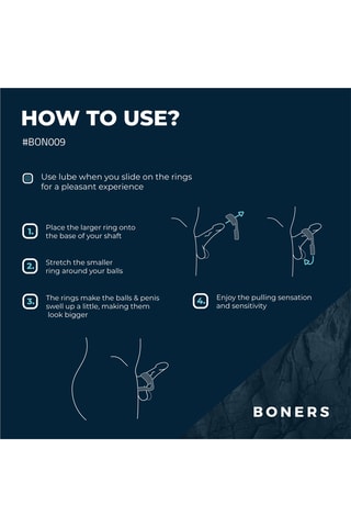 Anneau pénien avec séparateur de testicules - Noir