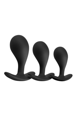 3 plugs anaux - Noir - 5,5/6,5 et 7,5 cm