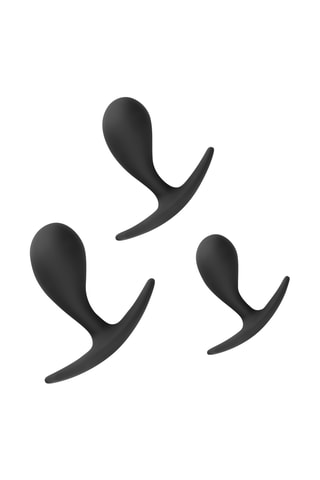 3 plugs anaux - Noir - 5,5/6,5 et 7,5 cm