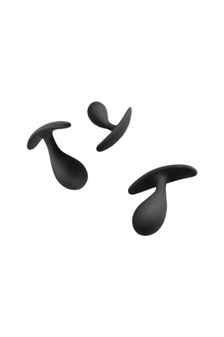 3 plugs anaux - Noir - 5,5/6,5 et 7,5 cm