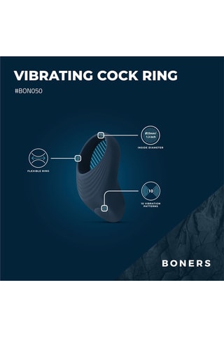 Anneau pénien vibrant - Bleu foncé
