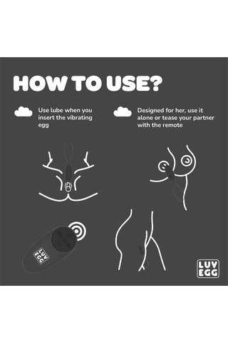 Œuf vibrant télécommandé LUV EGG - Noir