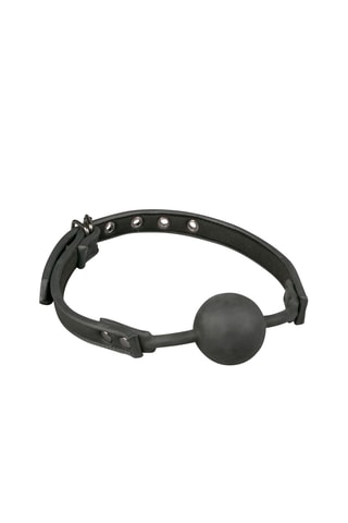 Ball gag en cuir - Noir