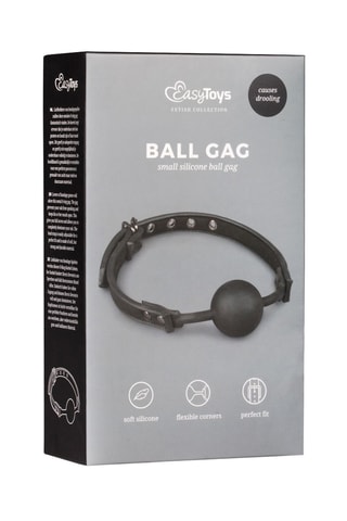 Ball gag en cuir - Noir